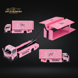 MicroTurbo HINO 300 Custom Box Truck in Pink #43 Livery 1:64 MT6404B5 (ONLINE ORDER ONLY)