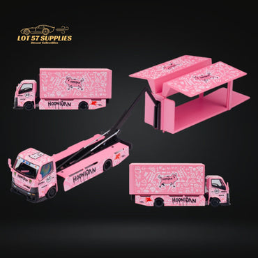 MicroTurbo HINO 300 Custom Box Truck in Pink #43 Livery 1:64 MT6404B5 (ONLINE ORDER ONLY)