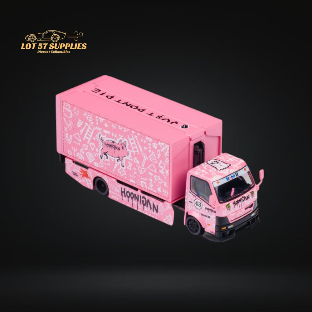 MicroTurbo HINO 300 Custom Box Truck in Pink #43 Livery 1:64 MT6404B5 (ONLINE ORDER ONLY)