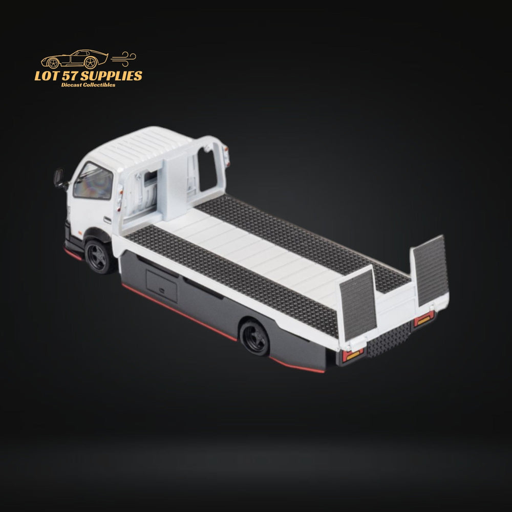 MicroTurbo HINO 300 Custom Flatbed Truck in White 1:64 MT6405A6 (ONLINE ORDER ONLY)