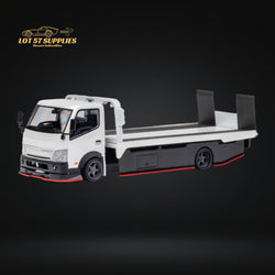 MicroTurbo HINO 300 Custom Flatbed Truck in White 1:64 MT6405A6 (ONLINE ORDER ONLY)