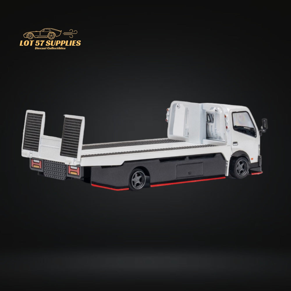 MicroTurbo HINO 300 Custom Flatbed Truck in White 1:64 MT6405A6 (ONLINE ORDER ONLY)