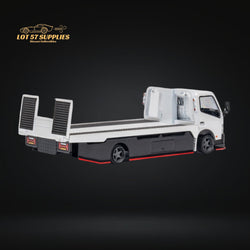 MicroTurbo HINO 300 Custom Flatbed Truck in White 1:64 MT6405A6 (ONLINE ORDER ONLY)