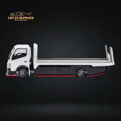 MicroTurbo HINO 300 Custom Flatbed Truck in White 1:64 MT6405A6 (ONLINE ORDER ONLY)