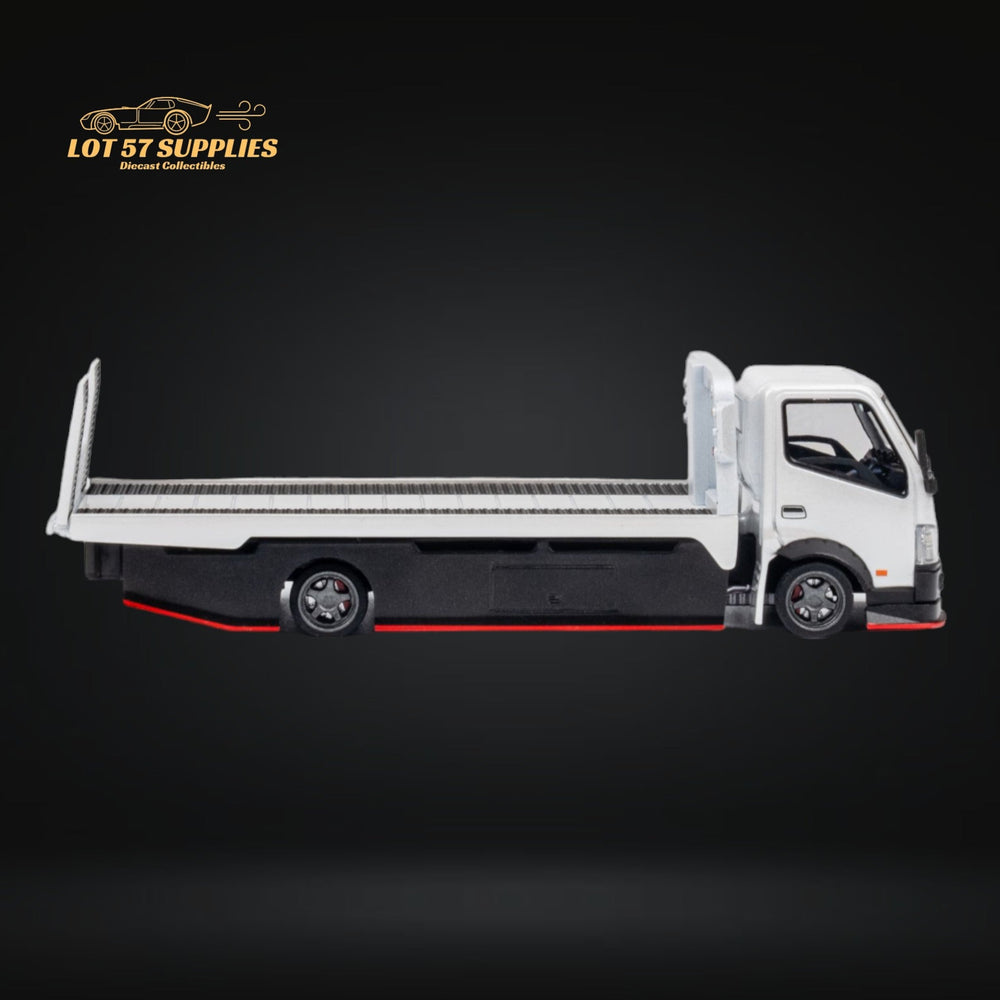 MicroTurbo HINO 300 Custom Flatbed Truck in White 1:64 MT6405A6 (ONLINE ORDER ONLY)