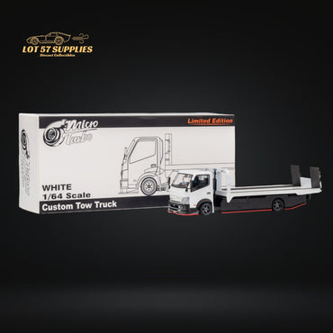 MicroTurbo HINO 300 Custom Flatbed Truck in White 1:64 MT6405A6 (ONLINE ORDER ONLY)