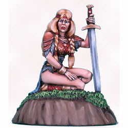 DSM1133 Evening Rest Crouching Female Warrior Miniature (ONLINE ORDER ONLY)