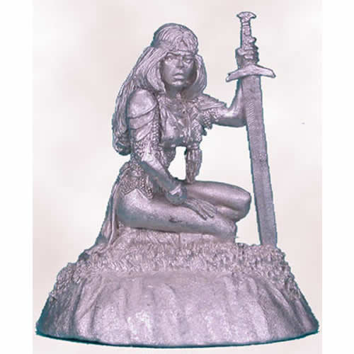 DSM1133 Evening Rest Crouching Female Warrior Miniature (ONLINE ORDER ONLY)