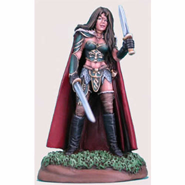 DSM1144 Female Fighter with Long Sword and Dagger The Protector Miniature (ONLINE ORDER ONLY)