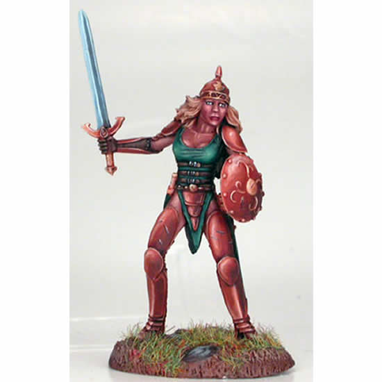 DSM1155 Female Fighter with Sword and Shield Miniature Elmore Masterwork (ONLINE ORDER ONLY)