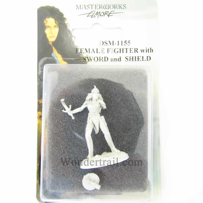 DSM1155 Female Fighter with Sword and Shield Miniature Elmore Masterwork (ONLINE ORDER ONLY)