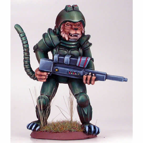 DSM1230 Cat Warrior with Laser Miniature Elmore Masterwork (ONLINE ORDER ONLY)