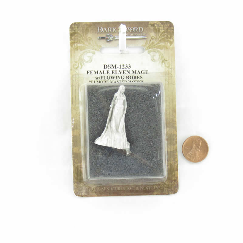 DSM1233 Female Elven Mage with Flowing Robes Miniature Figurine Elmore Masterworks (ONLINE ORDER ONLY)