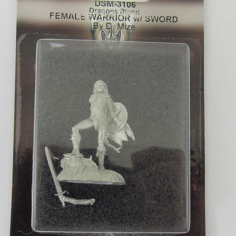 DSM3106 Dragon Blood Female Warrior with Sword Miniature (ONLINE ORDER ONLY)