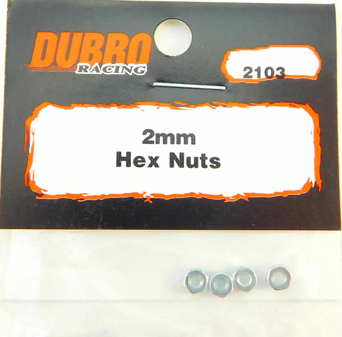 DUB2103 2mm Hex Nuts Du-Bro (ONLINE ORDER ONLY)