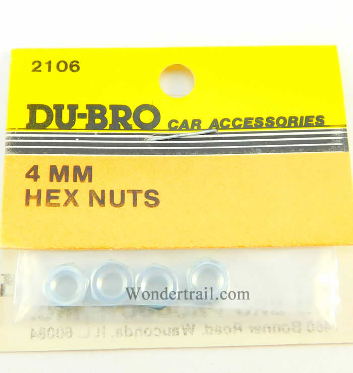 DUB2106 Hex Nuts 4mm (4) RC Model Parts Du-Bro (ONLINE ORDER ONLY)