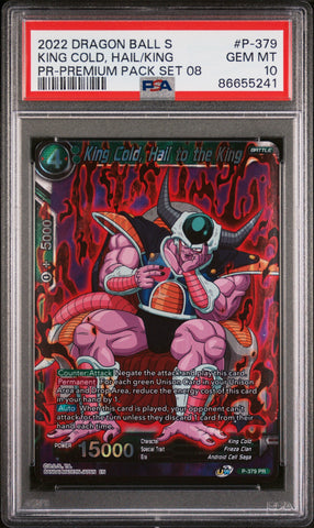 2022 DRAGON BALL SUPER KING COLD, HAIL/KING #P-379 - PSA 10 (Online Order Only)