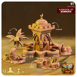 3D Printed Cast n Play Fountain of Wonders Desert Winds Terrain Set 28mm 32mm D&D (Online Only)