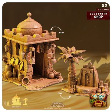 3D Printed Cast n Play Goldsmith Shop Desert Winds Terrain Set 28mm 32mm D&D (Online Only)