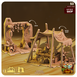 3D Printed Cast n Play Spice Shop Desert Winds Terrain Set 28mm 32mm D&D (Online Only)