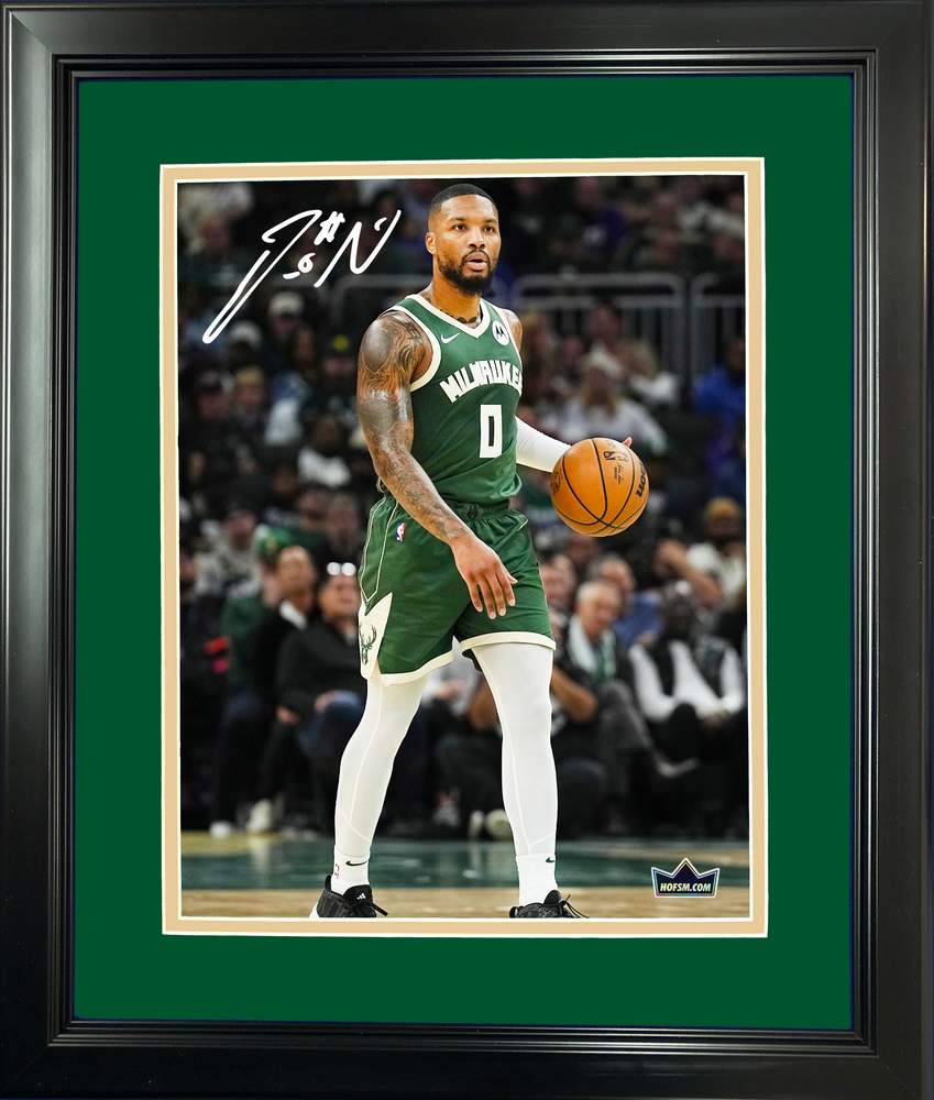 Framed Damian Lillard Facsimile Laser Engraved Signature Auto 11"x14" Basketball Photo HOFSM Holo (ONLINE ORDER ONLY)