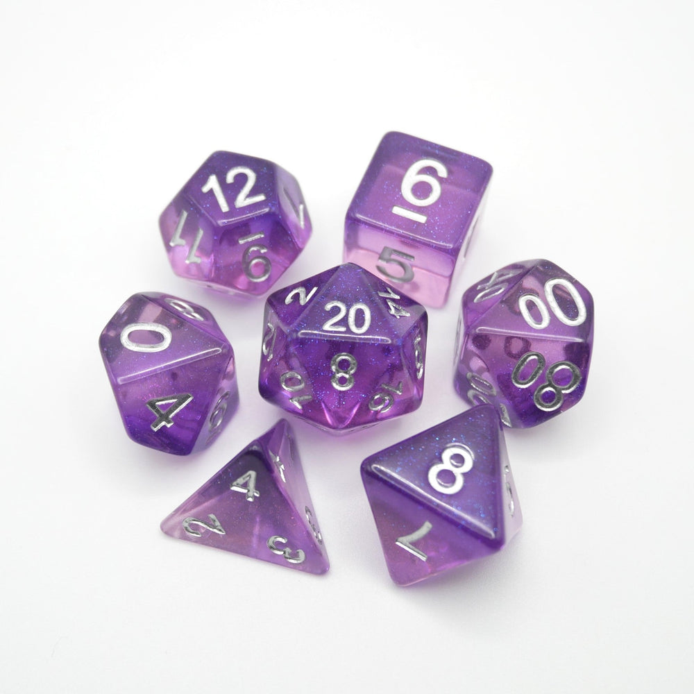 Dancing Lavender - 7 Piece DnD Dice Set | Acrylic RPG Gaming Dice (ONLINE ORDER ONLY)