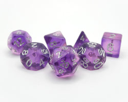 Dancing Lavender - 7 Piece DnD Dice Set | Acrylic RPG Gaming Dice (ONLINE ORDER ONLY)