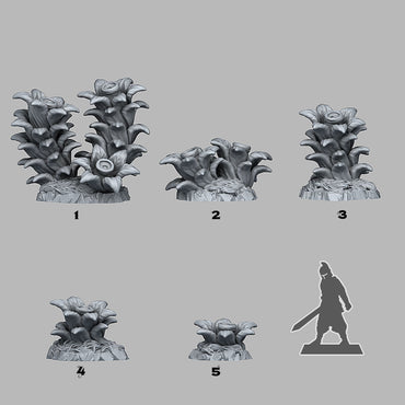 3D Printed Fantastic Plants and Rocks Dangerous Night Plants 28mm - 32mm D&D Wargaming (Online Only)