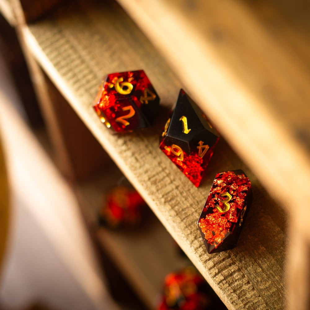 Dark Blood Handmade Resin DND Dice Set (ONLINE ORDER ONLY)