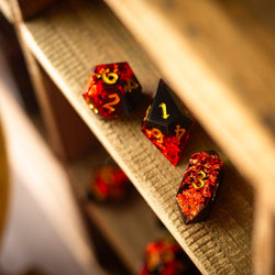 Dark Blood Handmade Resin DND Dice Set (ONLINE ORDER ONLY)