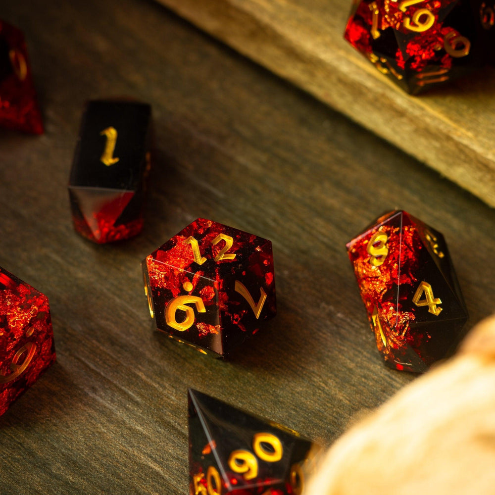 Dark Blood Handmade Resin DND Dice Set (ONLINE ORDER ONLY)