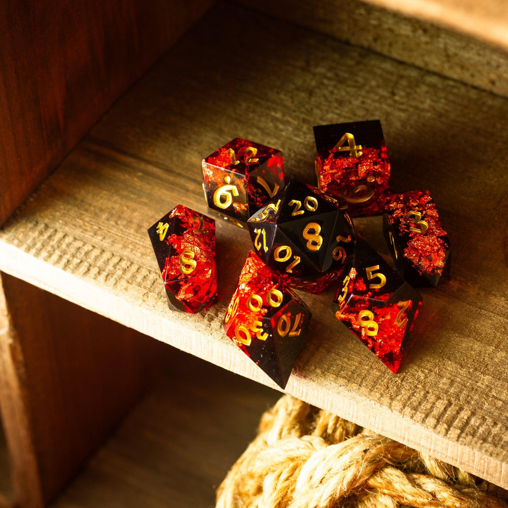 Dark Blood Handmade Resin DND Dice Set (ONLINE ORDER ONLY)