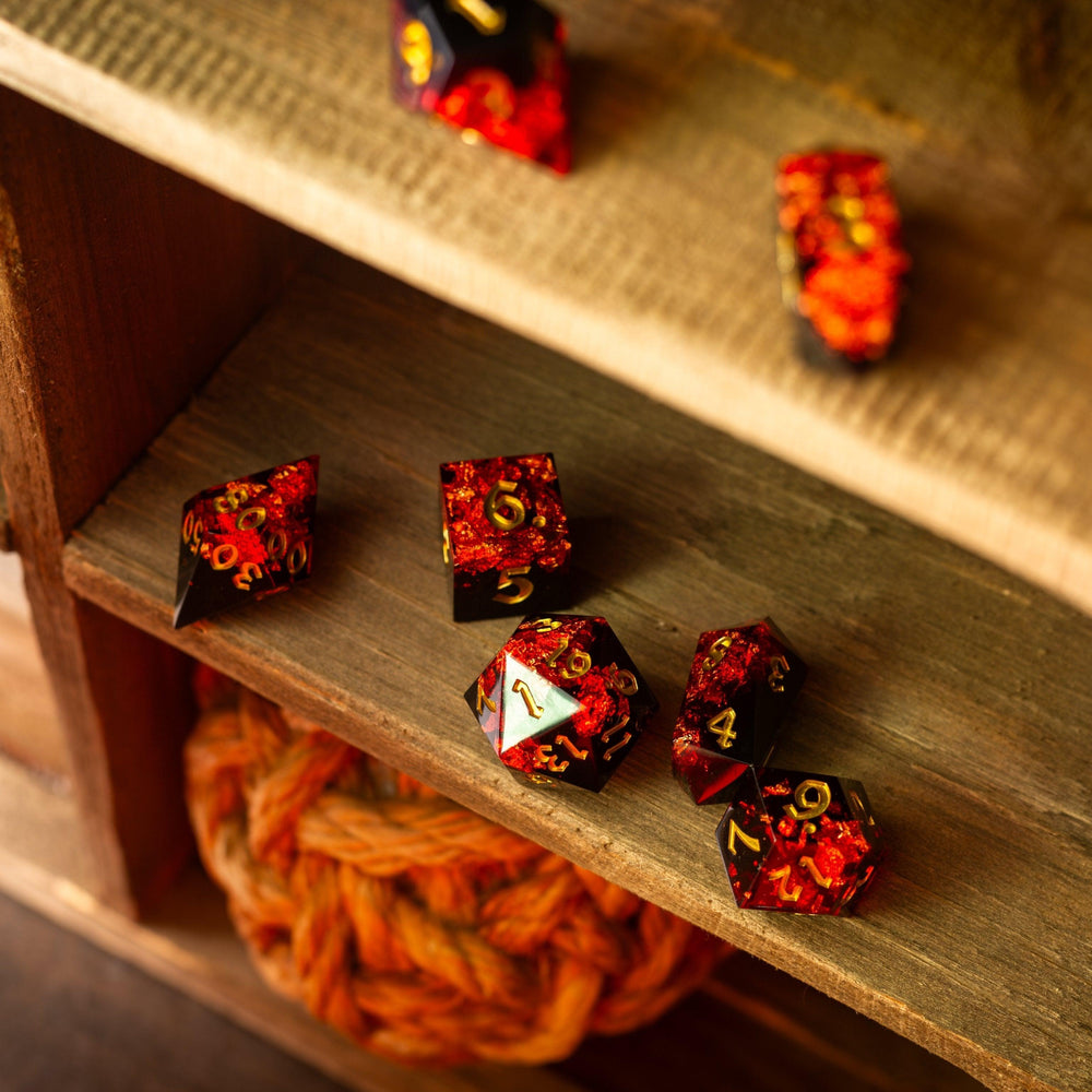 Dark Blood Handmade Resin DND Dice Set (ONLINE ORDER ONLY)