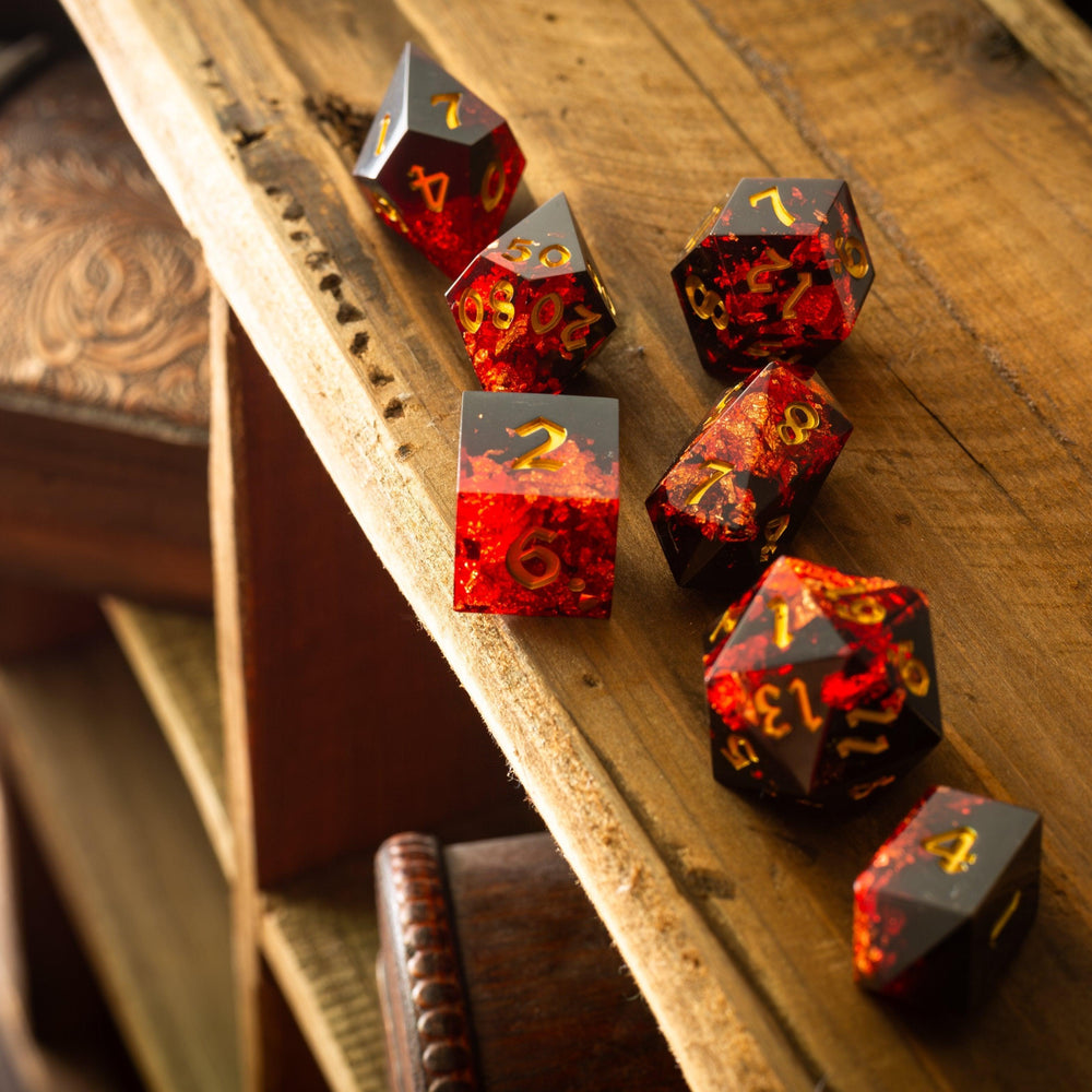 Dark Blood Handmade Resin DND Dice Set (ONLINE ORDER ONLY)