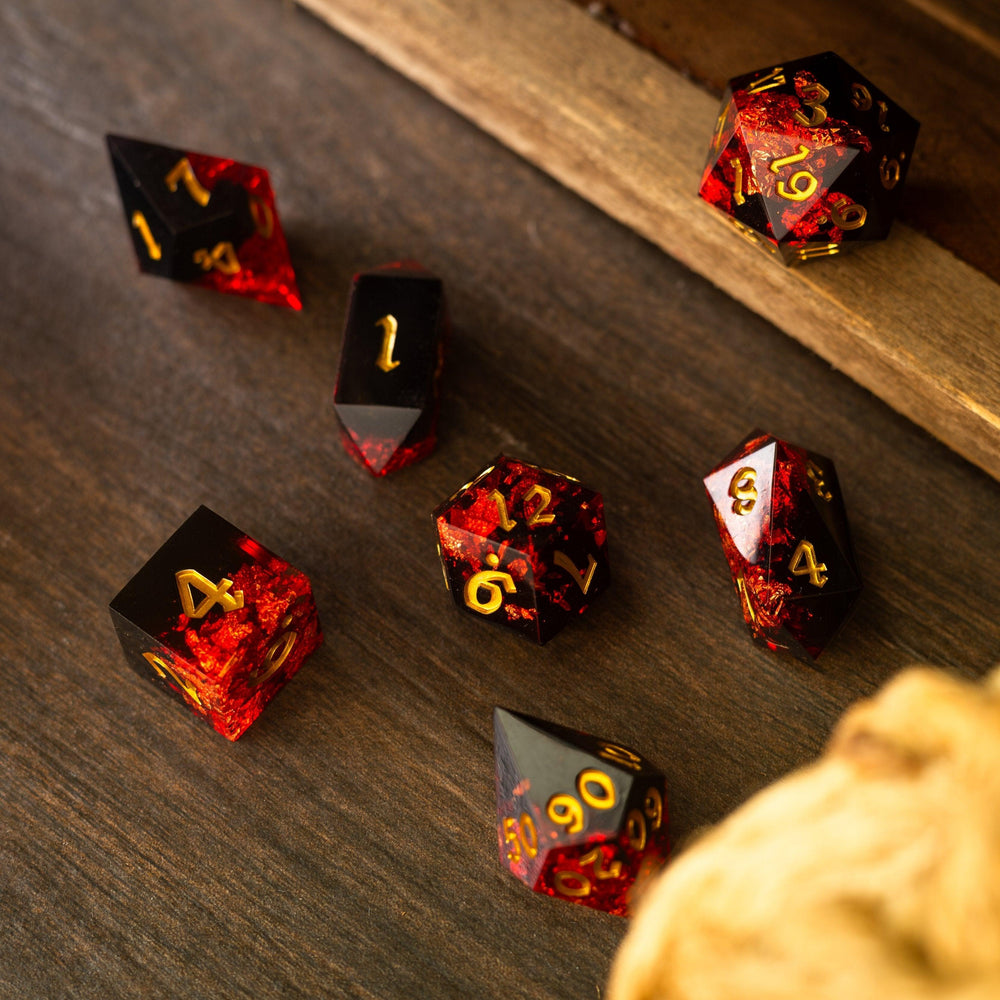 Dark Blood Handmade Resin DND Dice Set (ONLINE ORDER ONLY)