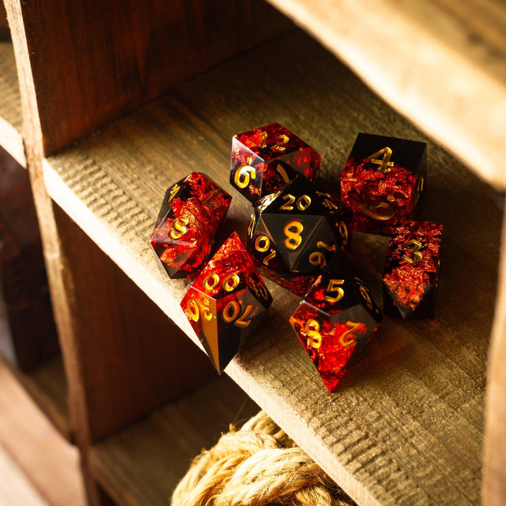 Dark Blood Handmade Resin DND Dice Set (ONLINE ORDER ONLY)