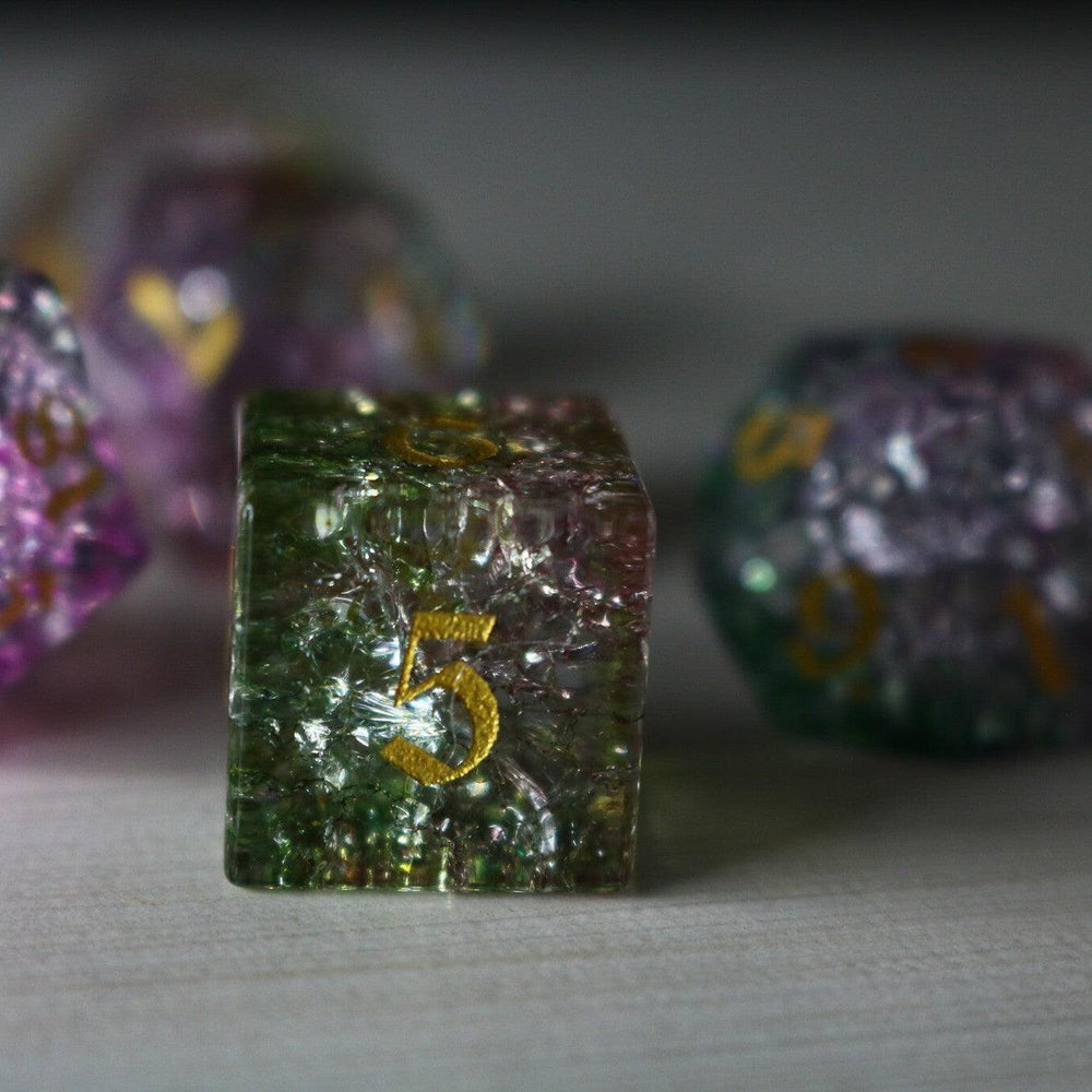 Dark Nox Forge Fire Glass DND Dice Set (ONLINE ORDER ONLY)