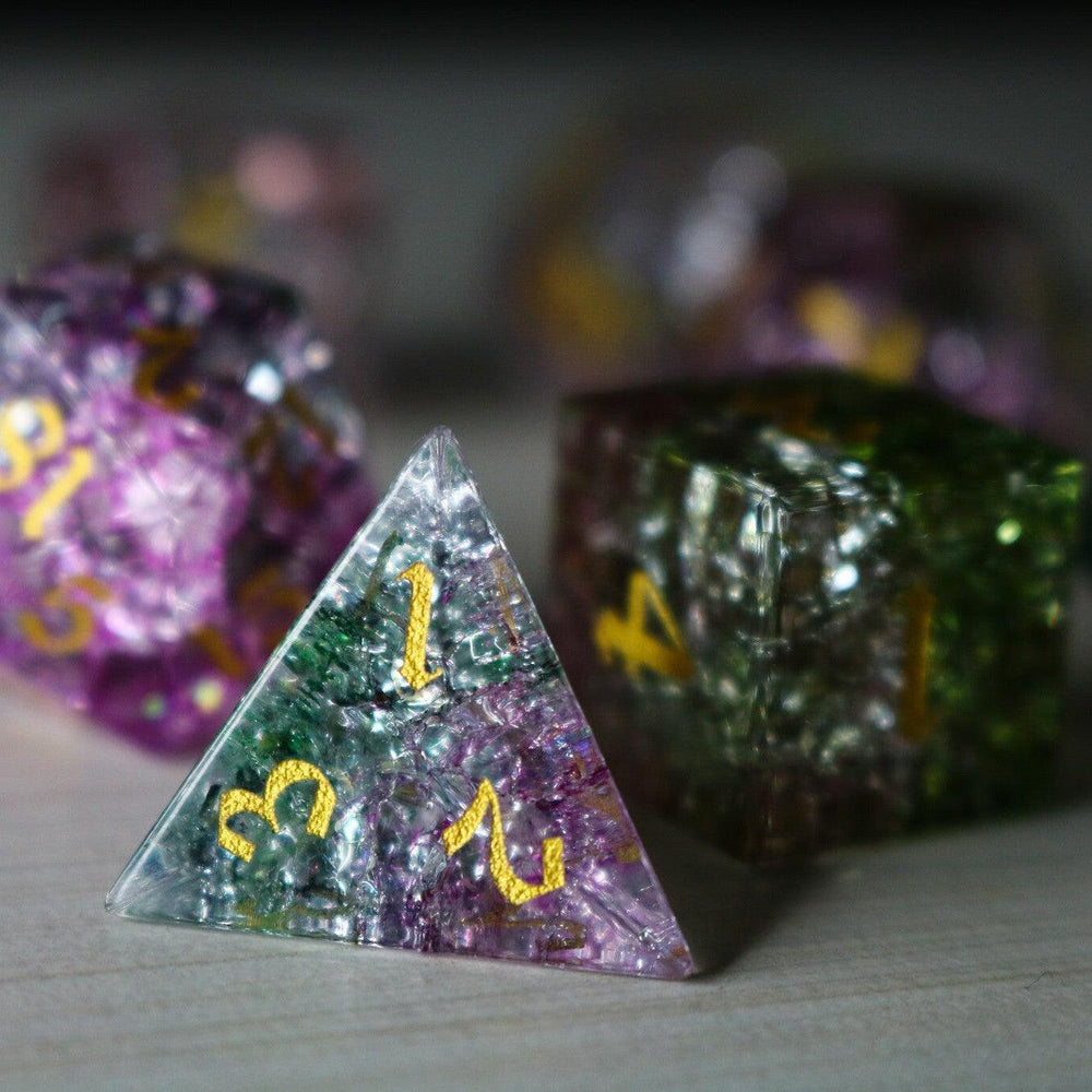 Dark Nox Forge Fire Glass DND Dice Set (ONLINE ORDER ONLY)