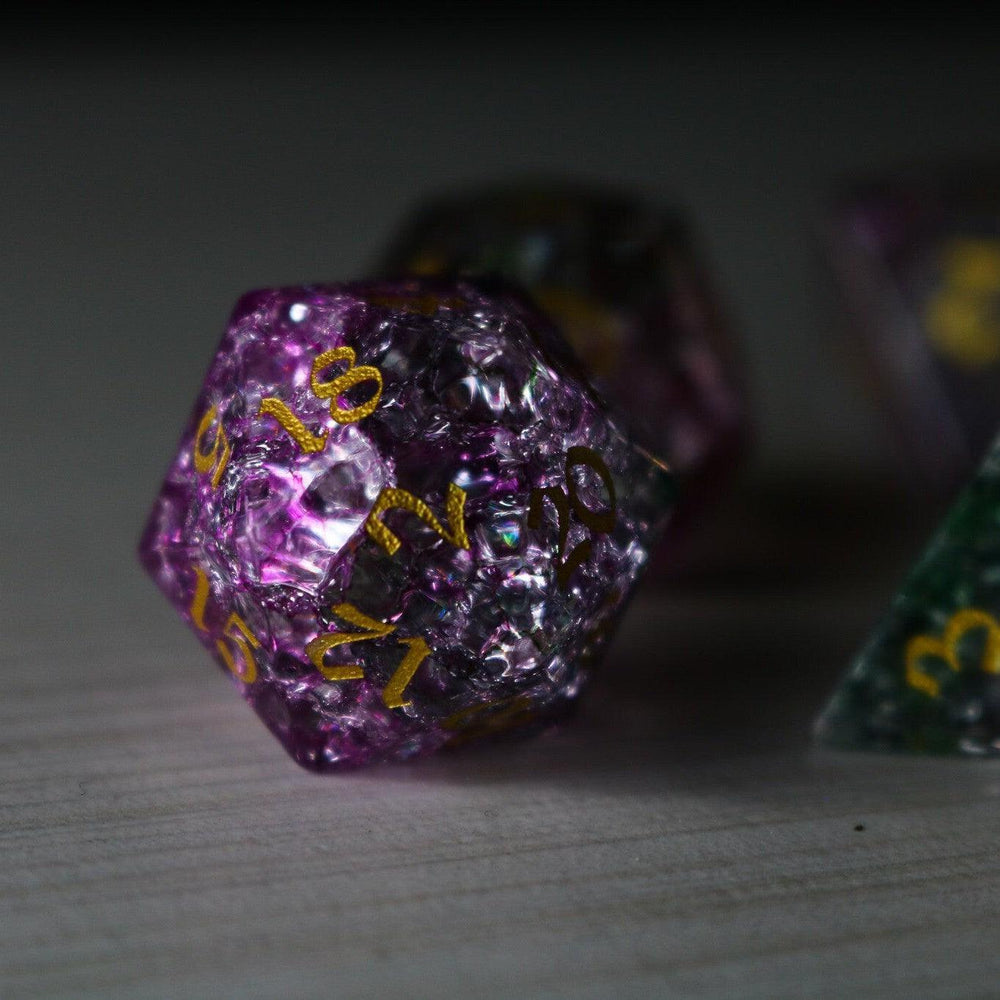Dark Nox Forge Fire Glass DND Dice Set (ONLINE ORDER ONLY)