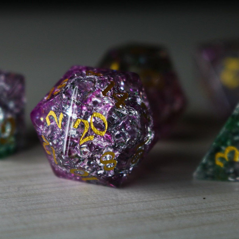 Dark Nox Forge Fire Glass DND Dice Set (ONLINE ORDER ONLY)