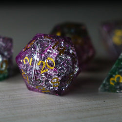 Dark Nox Forge Fire Glass DND Dice Set (ONLINE ORDER ONLY)