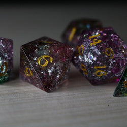 Dark Nox Forge Fire Glass DND Dice Set (ONLINE ORDER ONLY)