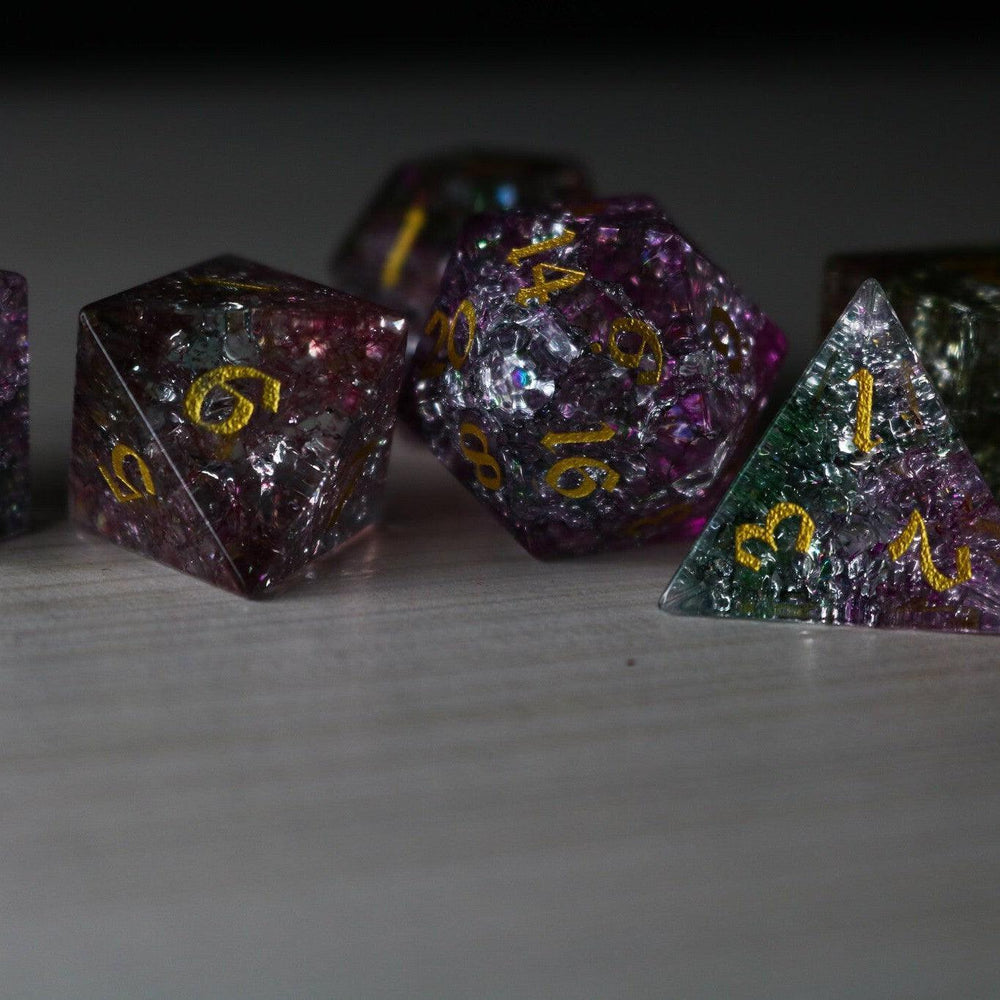 Dark Nox Forge Fire Glass DND Dice Set (ONLINE ORDER ONLY)