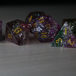 Dark Nox Forge Fire Glass DND Dice Set (ONLINE ORDER ONLY)