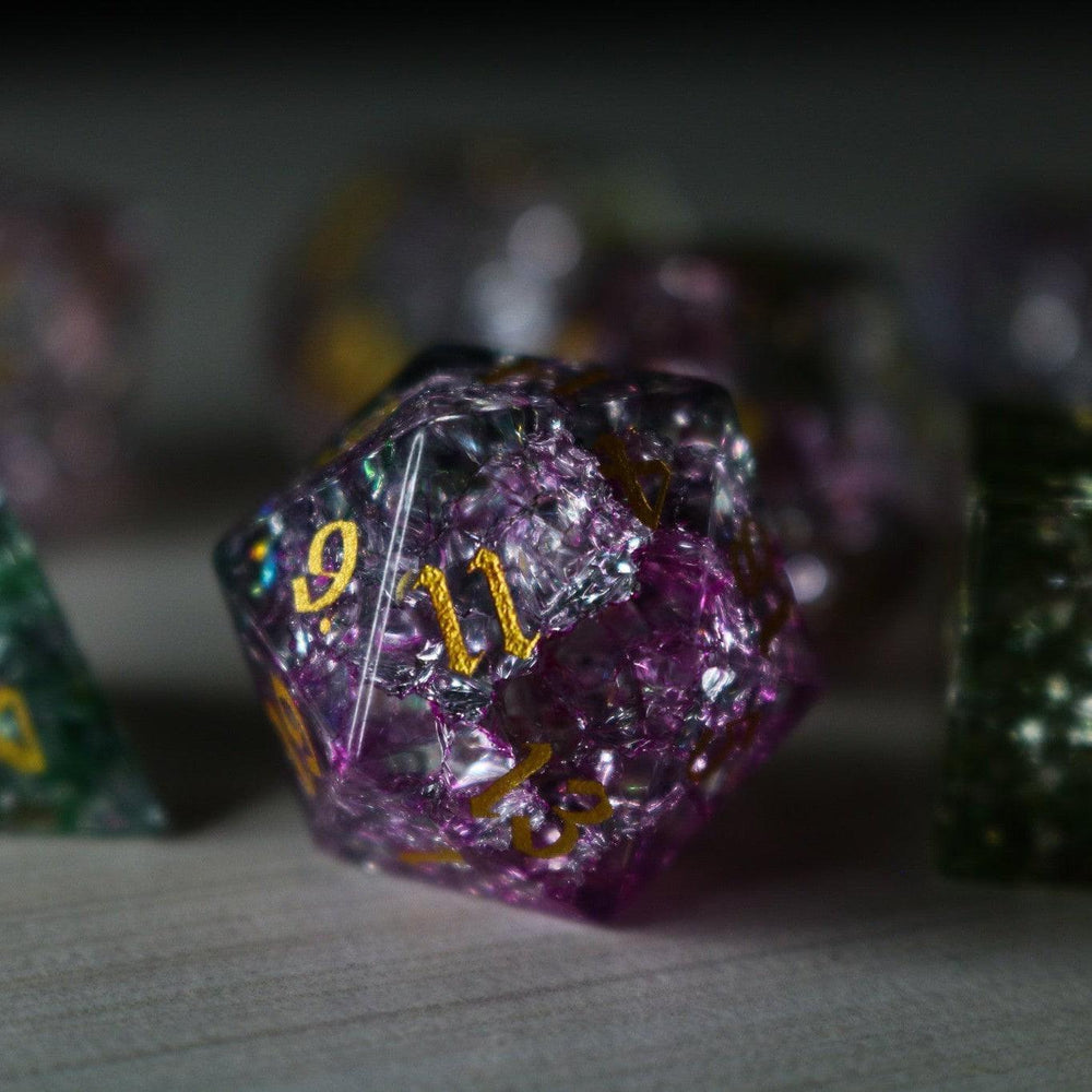 Dark Nox Forge Fire Glass DND Dice Set (ONLINE ORDER ONLY)
