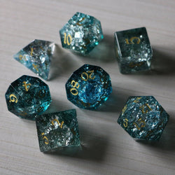 Dark Waters Forge Fire Glass Blue DND Dice Set (ONLINE ORDER ONLY)