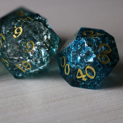 Dark Waters Forge Fire Glass Blue DND Dice Set (ONLINE ORDER ONLY)