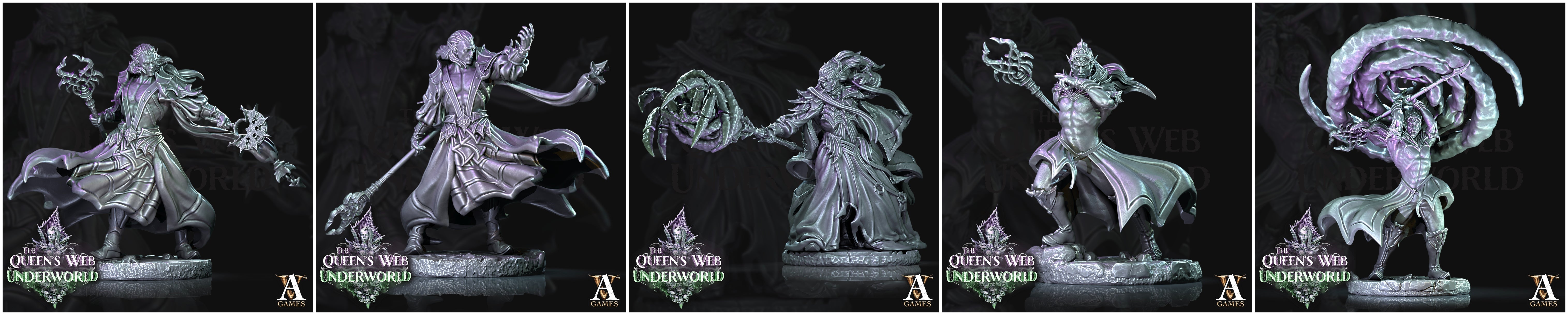 3D Printed Archvillain Games Dark Elves Arcane The Queen's Web Underworld 28 32mm D&D (Online Only)