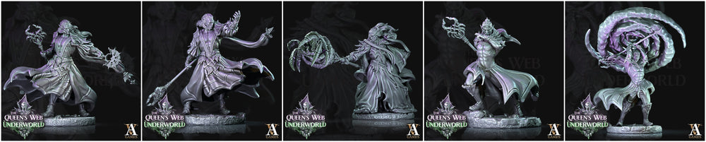 3D Printed Archvillain Games Dark Elves Arcane The Queen's Web Underworld 28 32mm D&D (Online Only)
