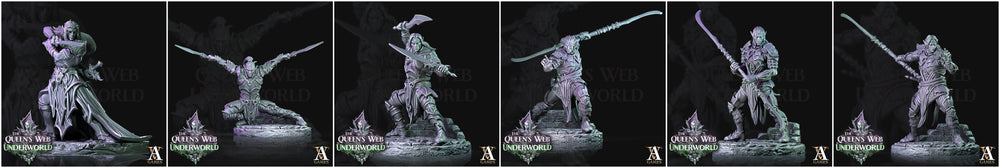 3D Printed Archvillain Games Dark Elves Melee The Queen's Web Underworld 28 32mm D&D (Online Only)